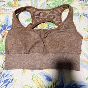 NVGTN Mocha Leopard Eclipse Seamless Sports Bra